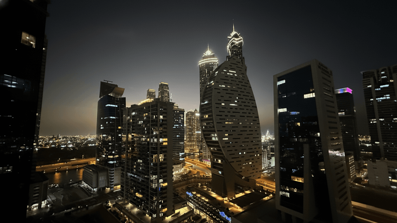 Business Bay tower exterior close to Downtown Dubai