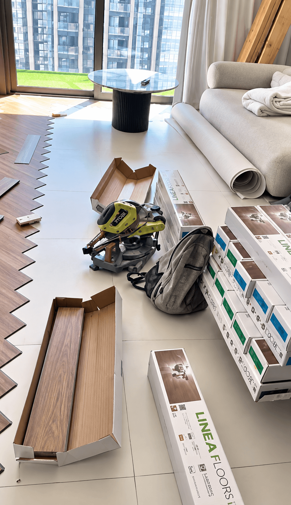 Downtown Dubai apartment mid-renovation, before Staylia took over management